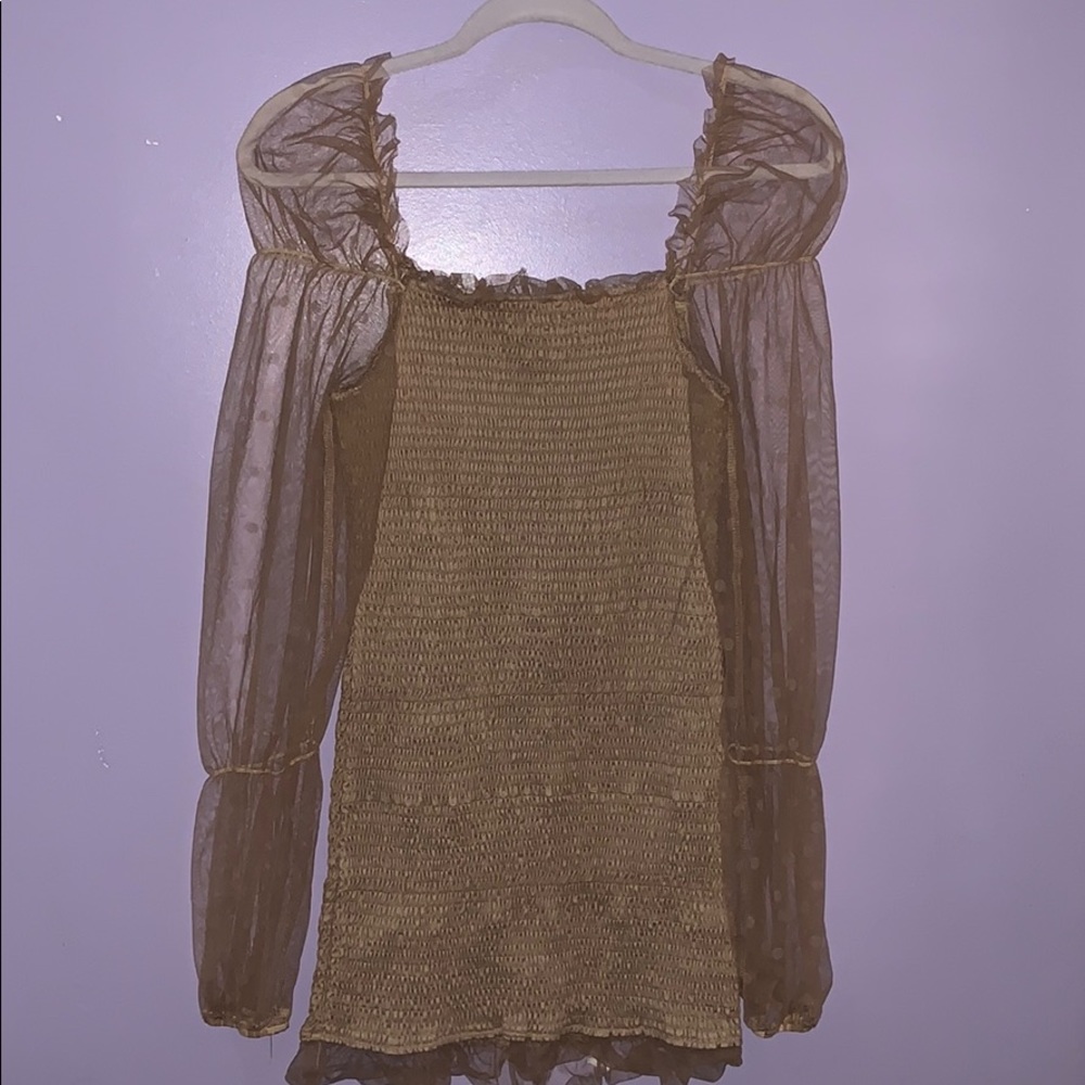 Billowed Arm Mini Dress